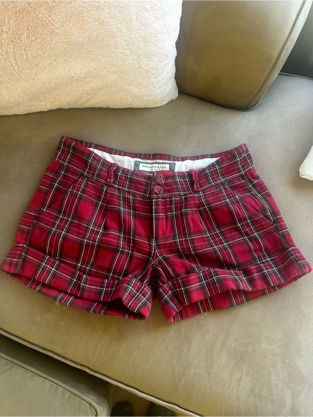Vintage Y2K Abercrombie & Fitch Plaid Low Rise Shorts Size 4